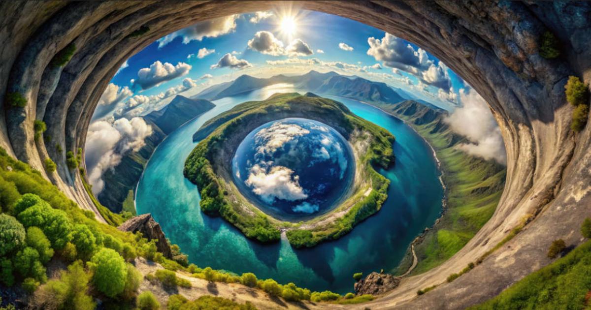 A human origins narrative: the Hollow Earth Theory AI image.
